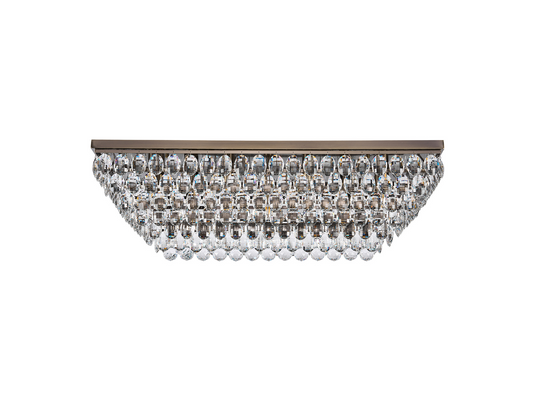 Diyas IL32827AB Coniston Linear Flush Ceiling, 11 Light E14, Antique Brass/Crystal Item Weight: 21.8kg - 60954