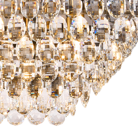 Diyas IL32827AB Coniston Linear Flush Ceiling, 11 Light E14, Antique Brass/Crystal Item Weight: 21.8kg - 60954