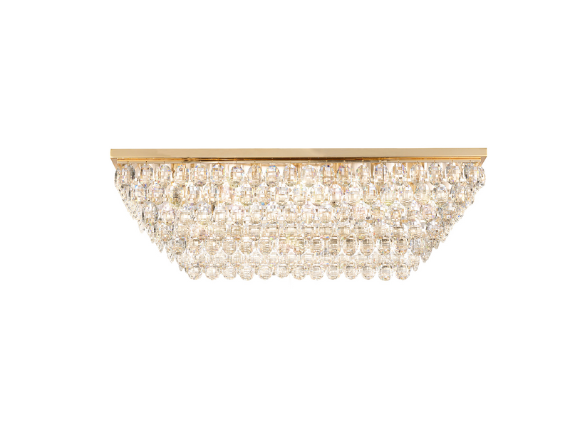 Load image into Gallery viewer, Diyas IL32823 Coniston Linear Flush Ceiling, 11 Light E14, French Gold/Crystal
