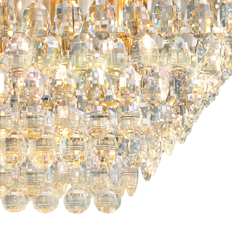 Load image into Gallery viewer, Diyas IL32823 Coniston Linear Flush Ceiling, 11 Light E14, French Gold/Crystal
