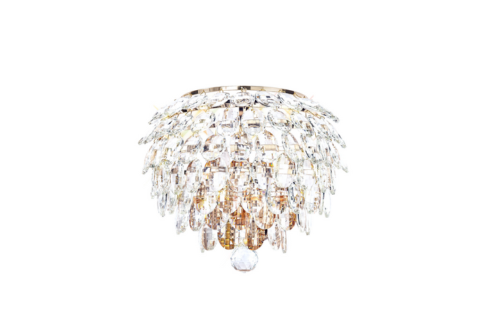 Diyas IL32829 Coniston Wall Lamp, 2 Light E14, French Gold/Crystal