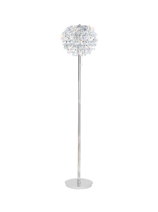 Diyas IL32835 Coniston Floor Lamp, 3 Light E14, Polished Chrome/Crystal