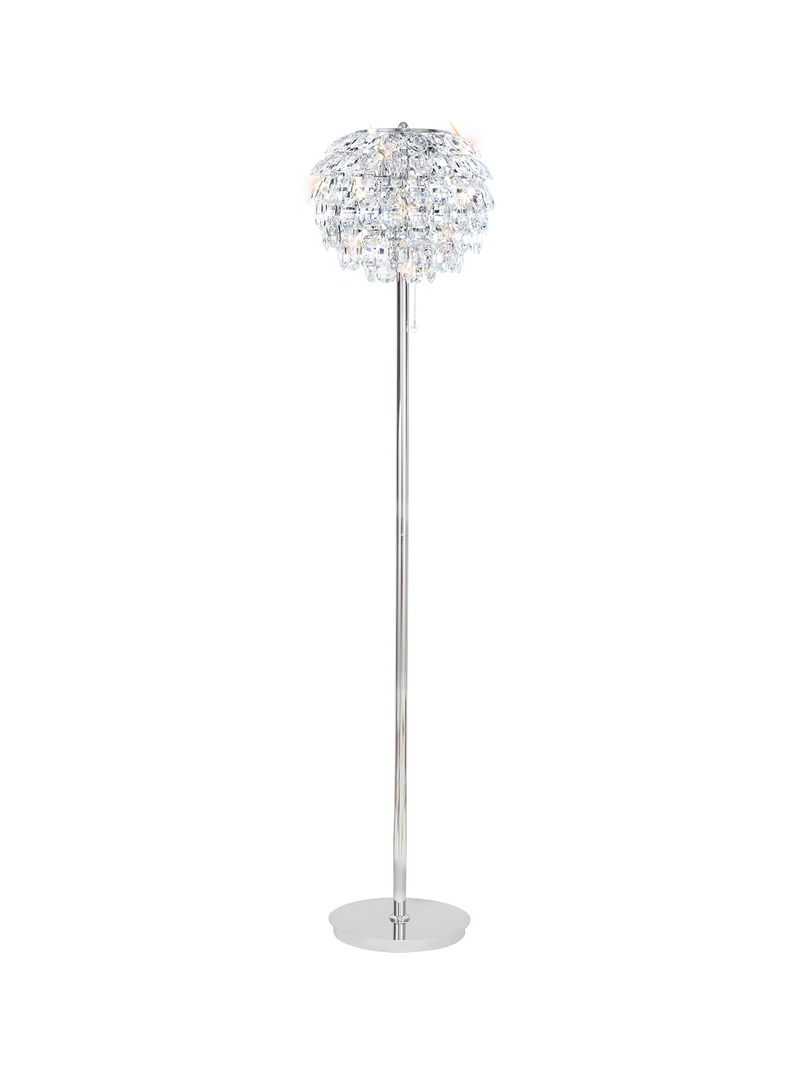 Load image into Gallery viewer, Diyas IL32835 Coniston Floor Lamp, 3 Light E14, Polished Chrome/Crystal
