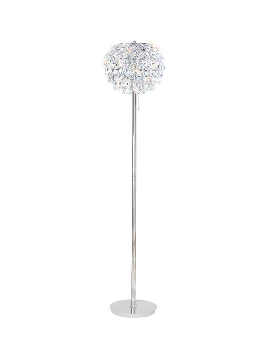 Diyas IL32835 Coniston Floor Lamp, 3 Light E14, Polished Chrome/Crystal