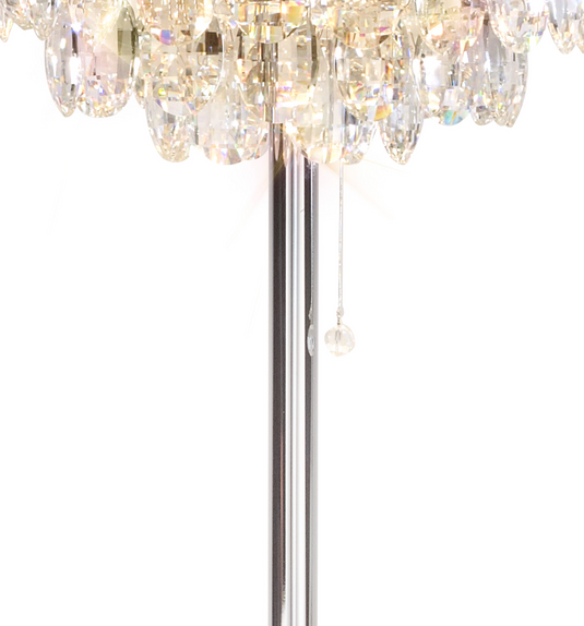 Diyas IL32835 Coniston Floor Lamp, 3 Light E14, Polished Chrome/Crystal