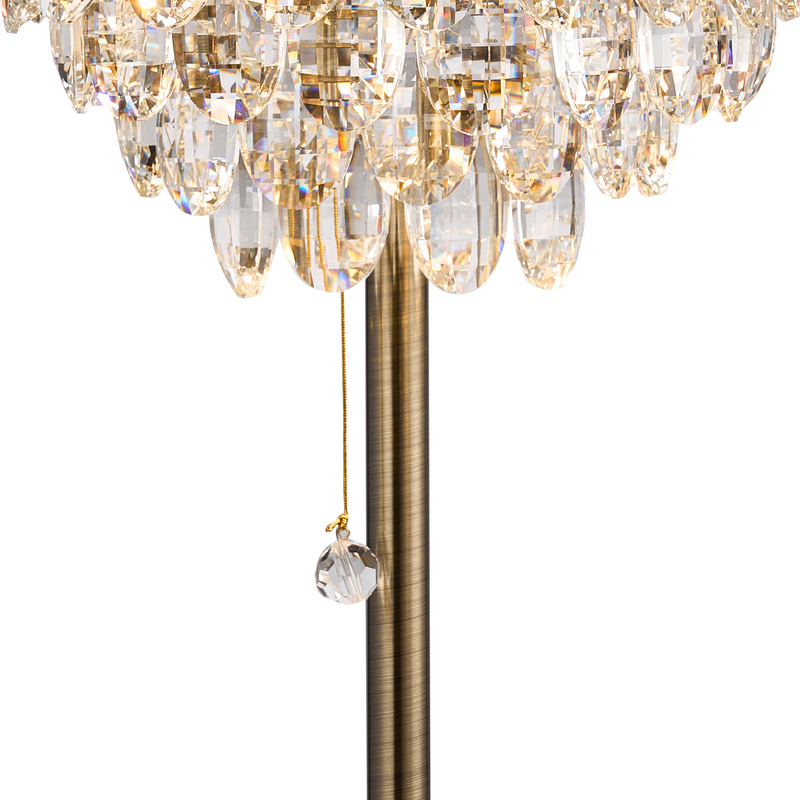 Load image into Gallery viewer, Diyas IL32836AB Coniston Table Lamp, 2 Light E14, Antique Brass/Crystal - 60945
