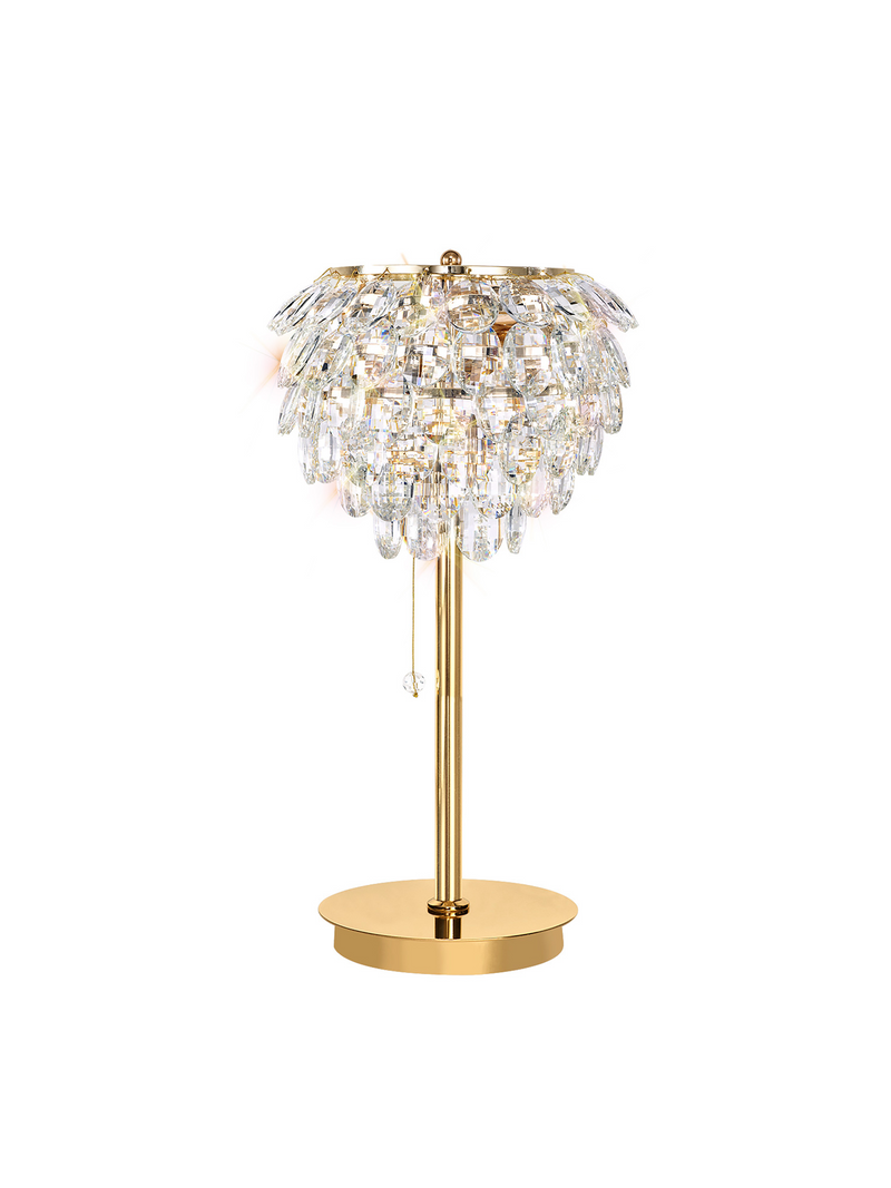 Load image into Gallery viewer, Diyas IL32836 Coniston Table Lamp, 2 Light E14, French Gold/Crystal
