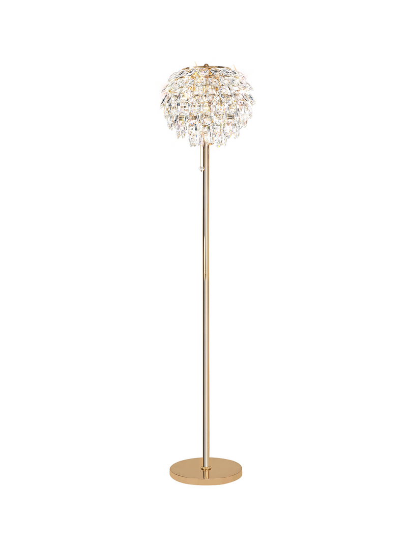 Load image into Gallery viewer, Diyas IL32837 Coniston Floor Lamp, 3 Light E14, French Gold/Crystal
