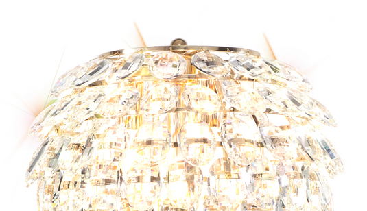 Diyas IL32837 Coniston Floor Lamp, 3 Light E14, French Gold/Crystal