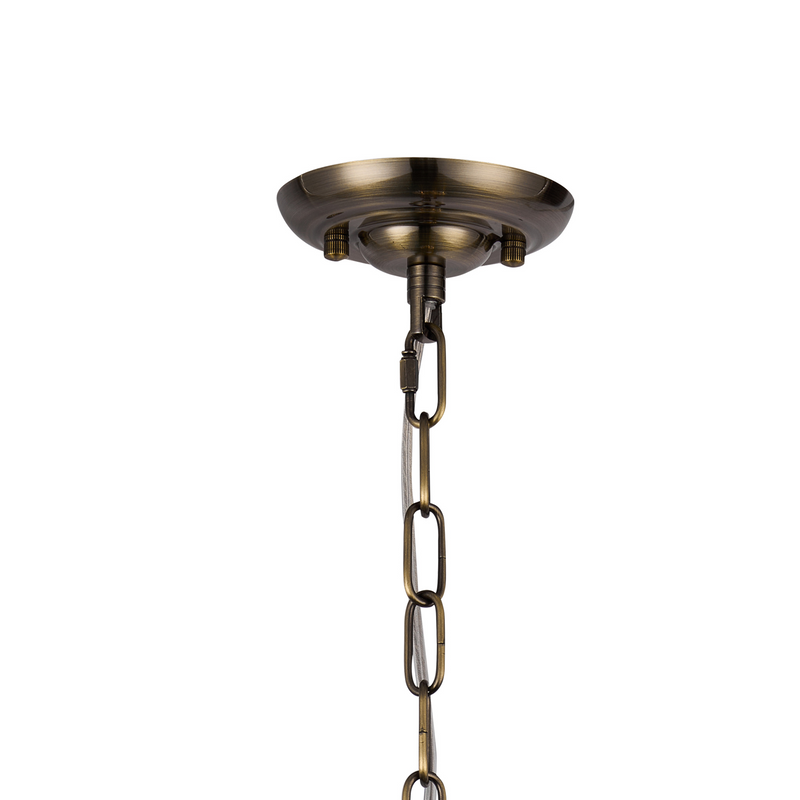 Load image into Gallery viewer, Diyas IL32839AB Coniston Pendant 5 Layer, 1 Light E27, Antique Brass/Crystal - 60943
