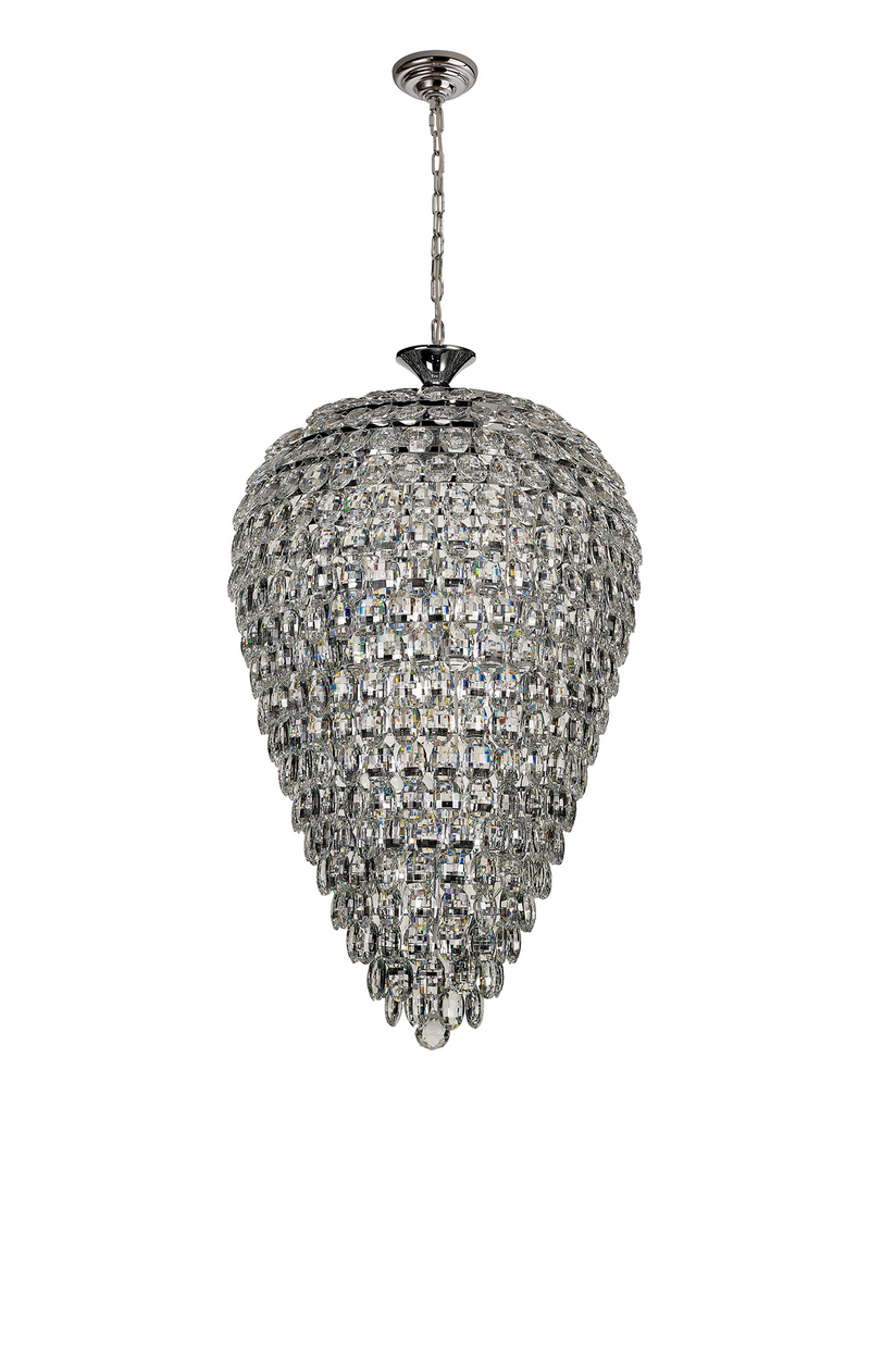 Load image into Gallery viewer, Diyas IL32846 Coniston Tall Acorn Pendant, 16 Light E14, Polished Chrome/Crystal
