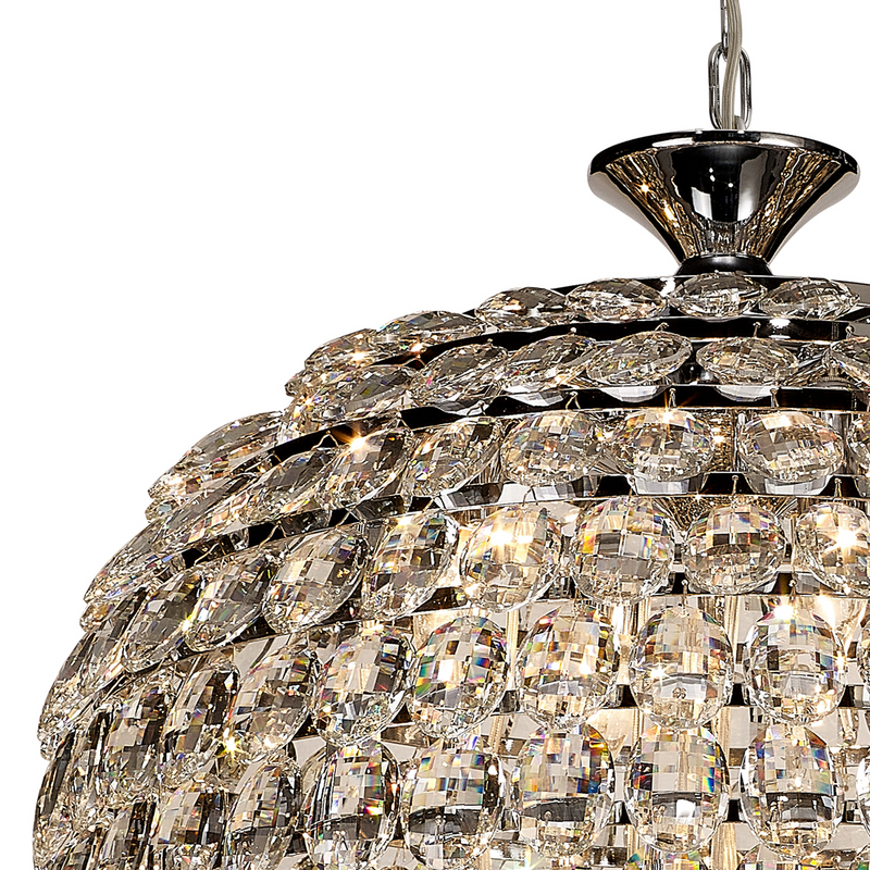 Load image into Gallery viewer, Diyas IL32846 Coniston Tall Acorn Pendant, 16 Light E14, Polished Chrome/Crystal
