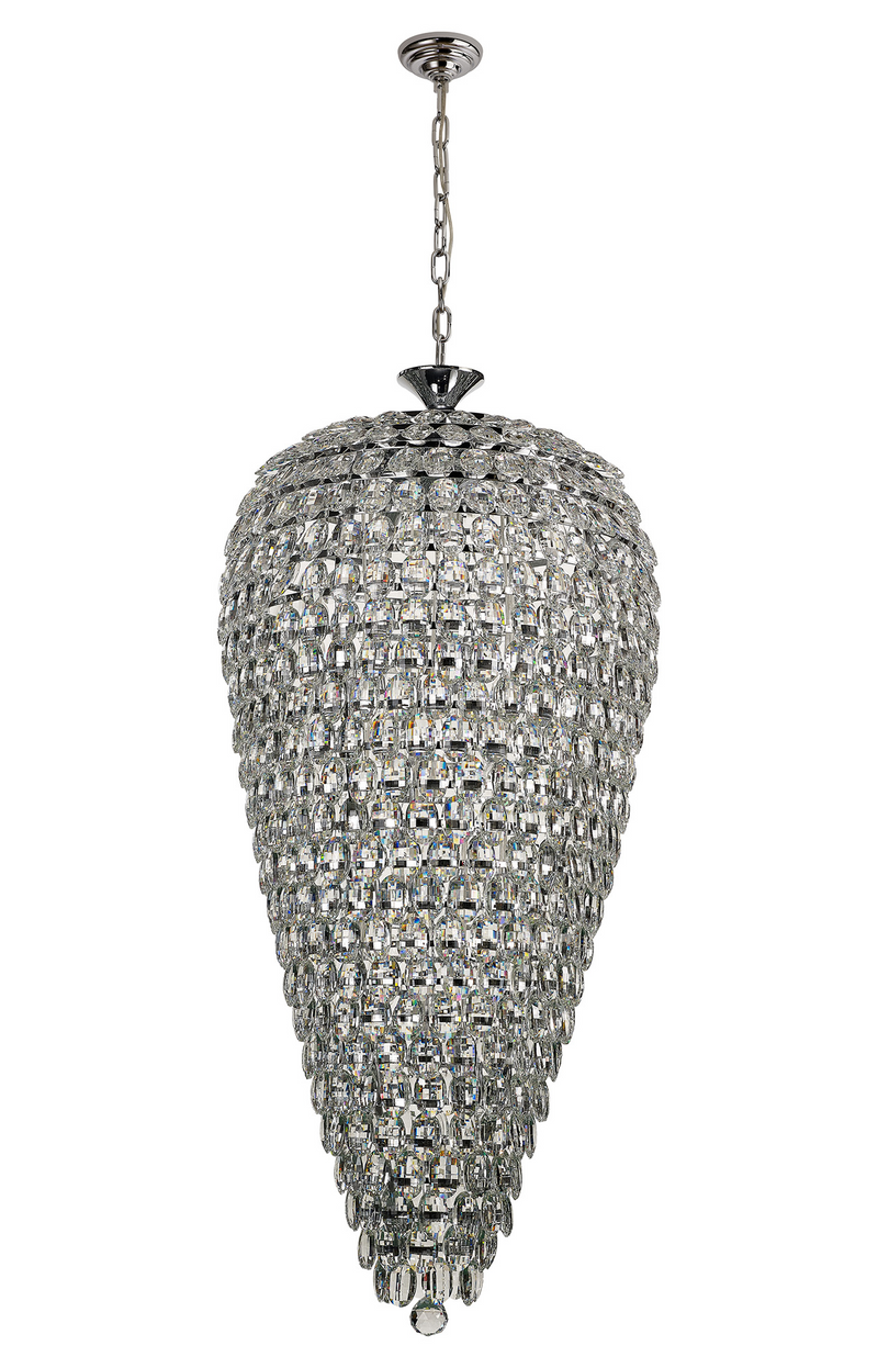 Load image into Gallery viewer, Diyas IL32847 Coniston Tall Acorn Pendant, 20 Light E14, Polished Chrome/Crystal
