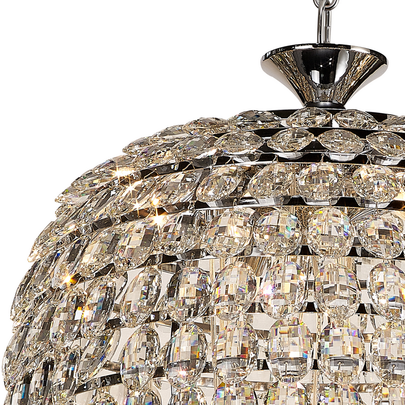 Load image into Gallery viewer, Diyas IL32847 Coniston Tall Acorn Pendant, 20 Light E14, Polished Chrome/Crystal
