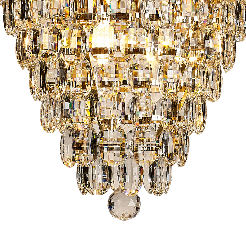 Load image into Gallery viewer, Diyas IL32886 Coniston Tall Acorn Pendant, 16 Light E14, French Gold/Crystal
