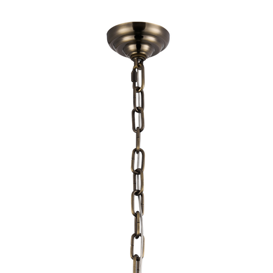 Diyas IL32887AB Coniston Tall Acorn Pendant, 20 Light E14, Antique Brass/Crystal, Item Weight: 48.30kg - 60961