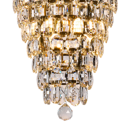 Diyas IL32887AB Coniston Tall Acorn Pendant, 20 Light E14, Antique Brass/Crystal, Item Weight: 48.30kg - 60961