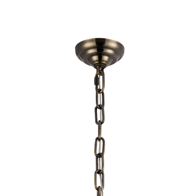 Load image into Gallery viewer, Diyas IL32888AB Coniston Acorn Pendant, 25 Light E14, Antique Brass/Crystal, Item Weight: 64.60kg - 60962
