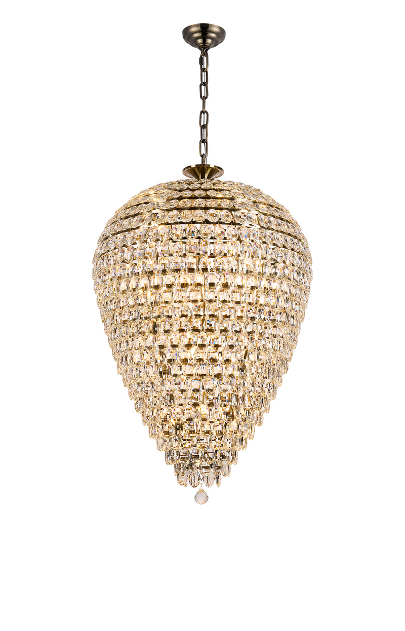 Load image into Gallery viewer, Diyas IL32888AB Coniston Acorn Pendant, 25 Light E14, Antique Brass/Crystal, Item Weight: 64.60kg - 60962
