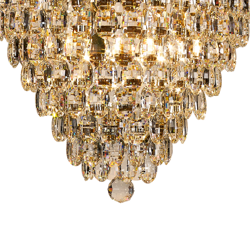 Load image into Gallery viewer, Diyas IL32888 Coniston Tall Acorn Pendant, 25 Light E14, French Gold/Crystal
