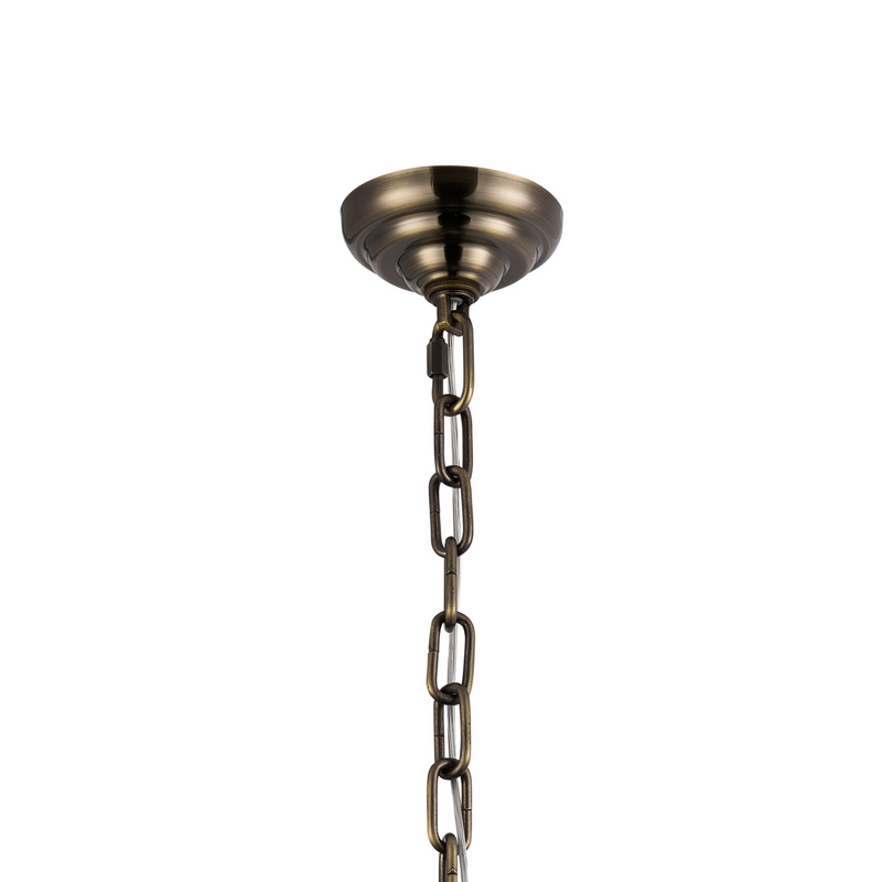 Load image into Gallery viewer, Diyas IL32889AB Coniston Tall Acorn Pendant, 30 Light E14, Antique Brass/Crystal, Item Weight: 84.10kg - 60963
