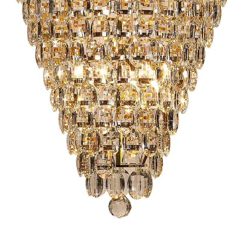 Load image into Gallery viewer, Diyas IL32889 Coniston Tall Acorn Pendant, 30 Light E14, French Gold/Crystal
