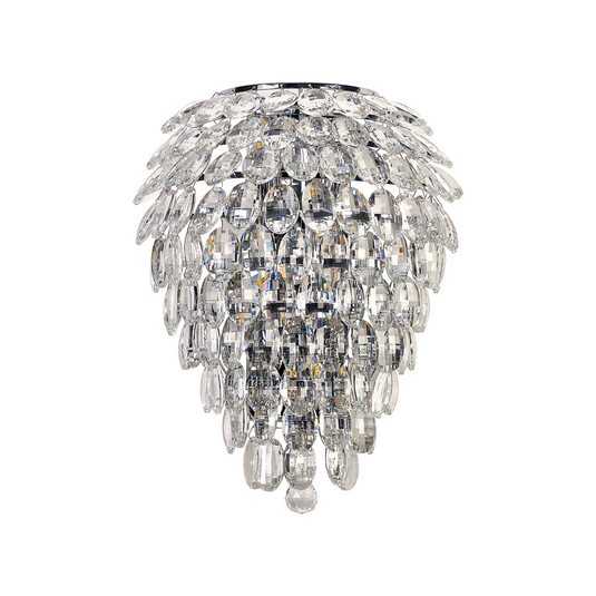 Diyas IL32910 Coniston Tall Wall Lamp, 4 Light E14, Polished Chrome/Crystal