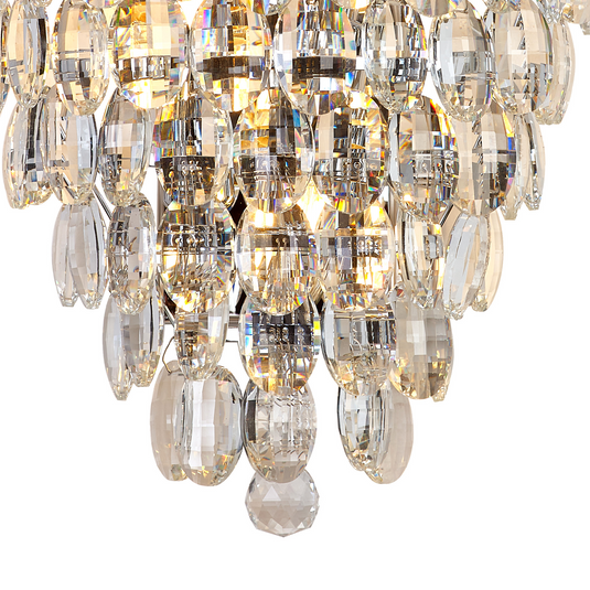 Diyas IL32910 Coniston Tall Wall Lamp, 4 Light E14, Polished Chrome/Crystal