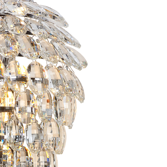 Diyas IL32910 Coniston Tall Wall Lamp, 4 Light E14, Polished Chrome/Crystal
