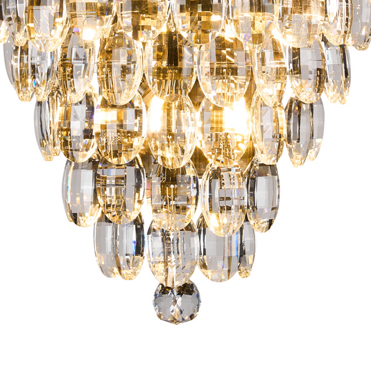 Diyas IL32911AB Coniston Tall Wall Lamp, 4 Light E14, Antique Brass/Crystal - 60946