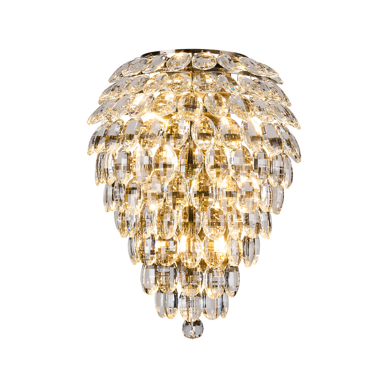 Load image into Gallery viewer, Diyas IL32911AB Coniston Tall Wall Lamp, 4 Light E14, Antique Brass/Crystal - 60946
