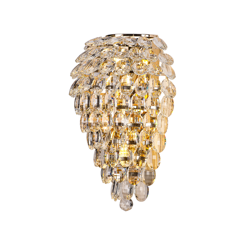 Load image into Gallery viewer, Diyas IL32911 Coniston Tall Wall Lamp, 4 Light E14, French Gold/Crystal
