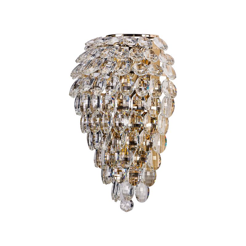 Load image into Gallery viewer, Diyas IL32911 Coniston Tall Wall Lamp, 4 Light E14, French Gold/Crystal
