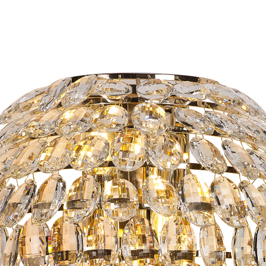 Diyas IL32911 Coniston Tall Wall Lamp, 4 Light E14, French Gold/Crystal