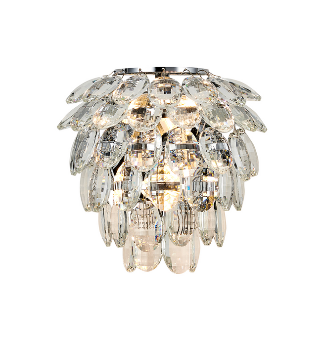 Diyas IL32890 Coniston IP Wall Lamp, 2 Light G9, IP44, Polished Chrome/Crystal