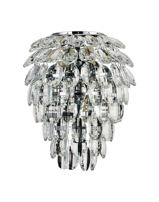 Diyas IL32891 Coniston IP Wall Lamp, 4 Light G9, IP44, Polished Chrome/Crystal