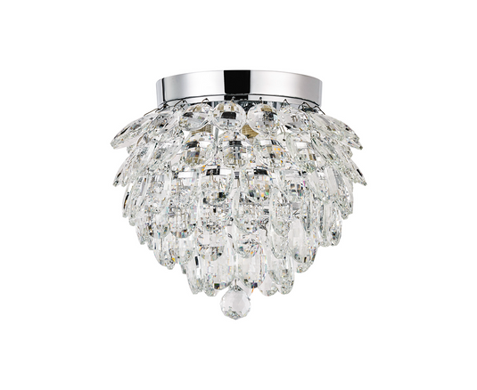 Diyas IL32892 Coniston IP Ceiling, 3 Light G9, IP44, Polished Chrome/Crystal