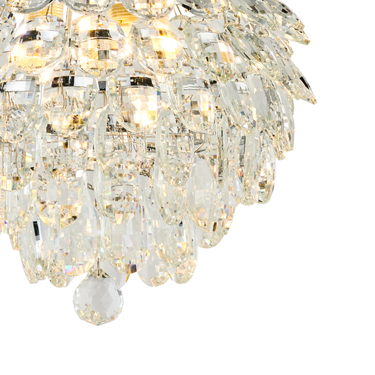 Diyas IL32892 Coniston IP Ceiling, 3 Light G9, IP44, Polished Chrome/Crystal
