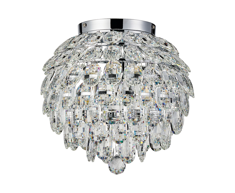 Load image into Gallery viewer, Diyas IL32893 Coniston IP Ceiling, 5 Light G9, IP44, Polished Chrome/Crystal
