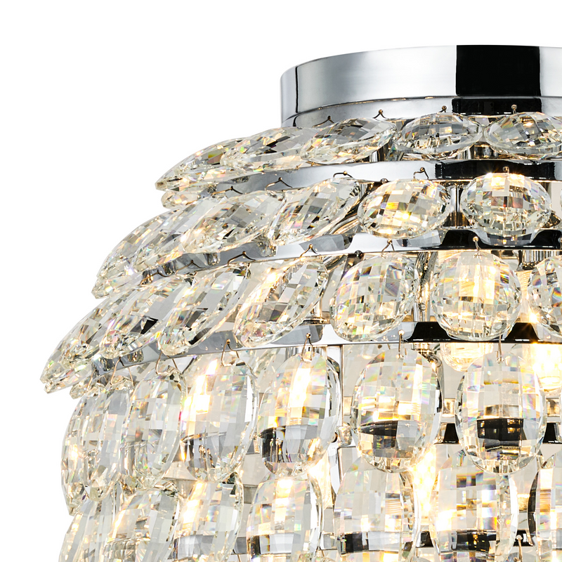 Load image into Gallery viewer, Diyas IL32894 Coniston IP Ceiling, 8 Light G9, IP44, Polished Chrome/Crystal

