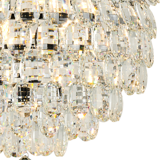 Diyas IL32894 Coniston IP Ceiling, 8 Light G9, IP44, Polished Chrome/Crystal