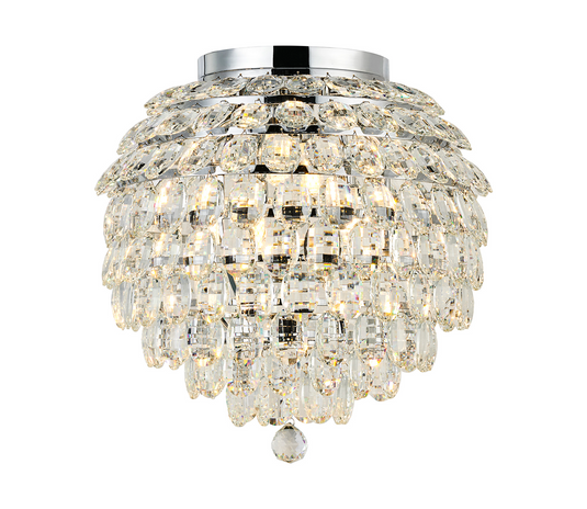 Diyas IL32894 Coniston IP Ceiling, 8 Light G9, IP44, Polished Chrome/Crystal