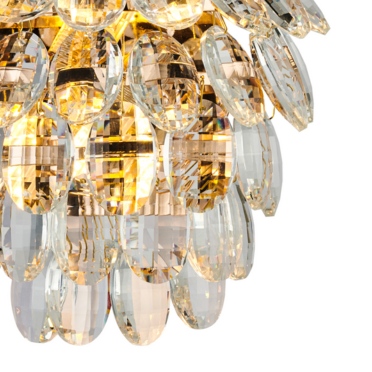 Diyas IL32895 Coniston IP Wall Lamp, 2 Light G9, IP44, French Gold/Crystal