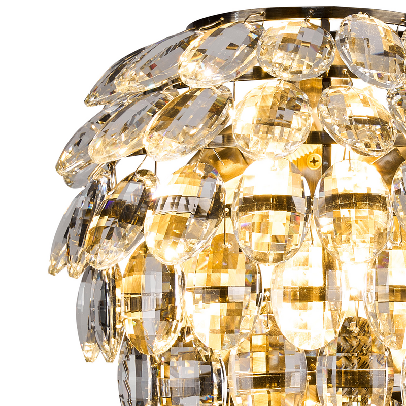 Load image into Gallery viewer, Diyas IL32896AB Coniston IP Wall Lamp, 4 Light G9, IP44, Antique Brass/Crystal - 60965
