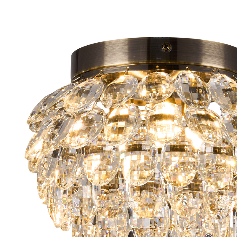 Load image into Gallery viewer, Diyas IL32897AB Coniston IP Ceiling, 3 Light G9, IP44, Antique Brass/Crystal - 60967
