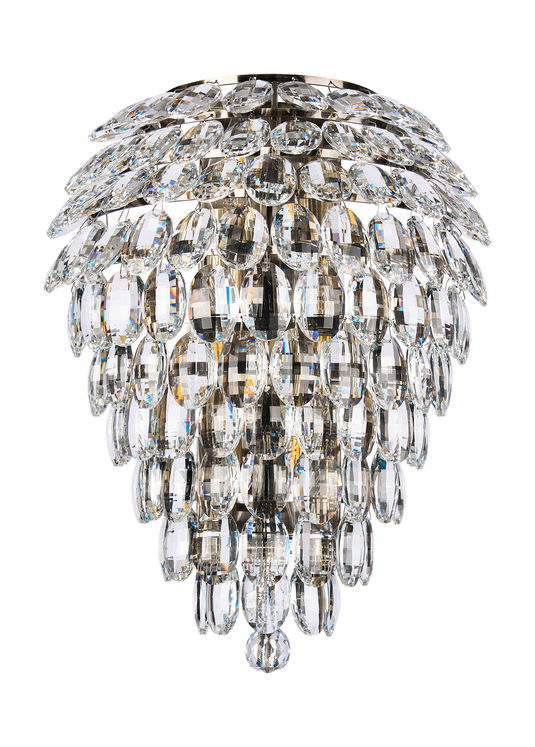 Diyas IL32913AB Coniston Tall Wall Lamp, 6 Light G9, IP44, Antique Brass/Crystal - 60970