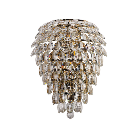 Diyas IL32913 Coniston Tall IP Wall Lamp, 6 Light G9, IP44, French Gold/Crystal