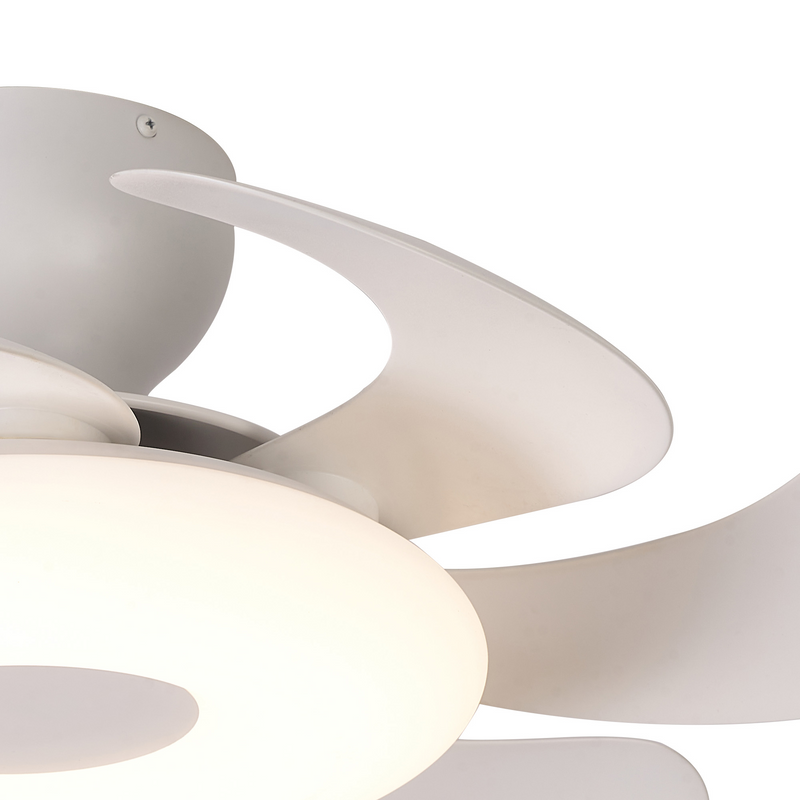 Load image into Gallery viewer, Mantra M8703 Flowers 24W LED Dimmable Ceiling Light With Built-In 25W DC Reversible Fan, Remote Control 2700-5000K, 2900lm, White -

