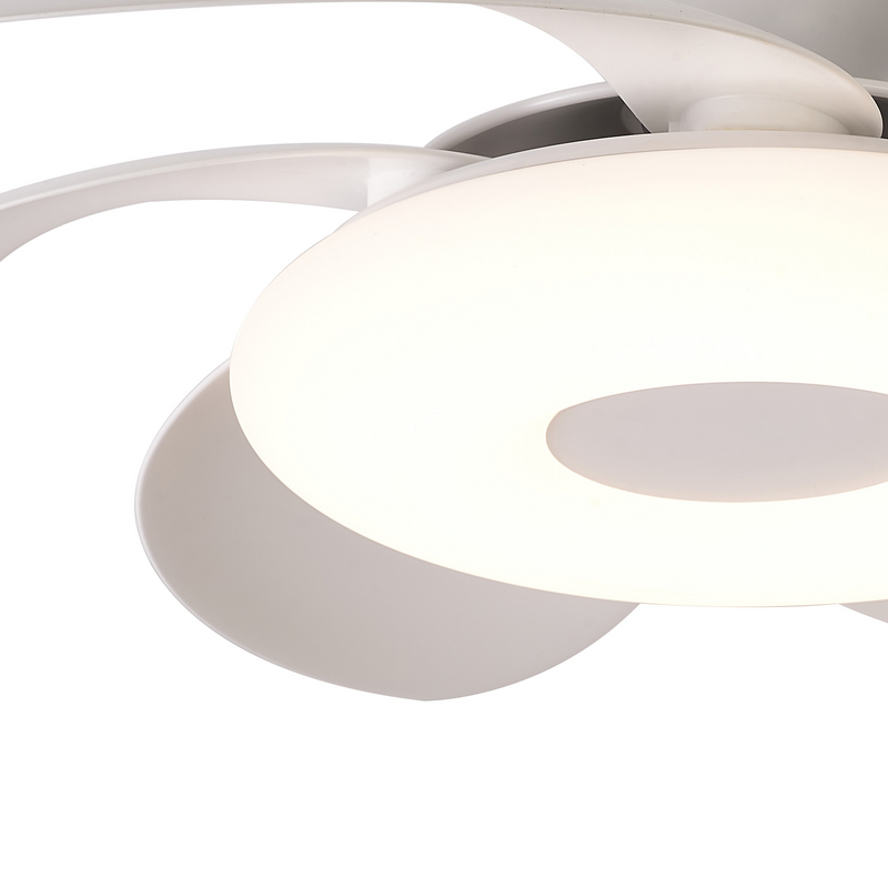 Load image into Gallery viewer, Mantra M8703 Flowers 24W LED Dimmable Ceiling Light With Built-In 25W DC Reversible Fan, Remote Control 2700-5000K, 2900lm, White -
