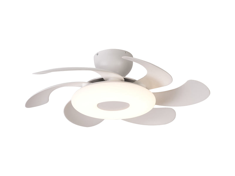 Load image into Gallery viewer, Mantra M8703 Flowers 24W LED Dimmable Ceiling Light With Built-In 25W DC Reversible Fan, Remote Control 2700-5000K, 2900lm, White -

